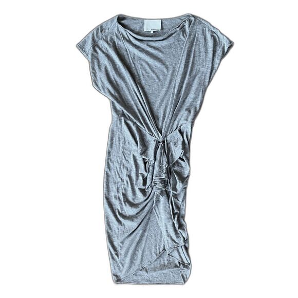3.1 Phillip Lim Gray Rusched Wool Midi Dress Women's Size Small - Picture 3 of 9
